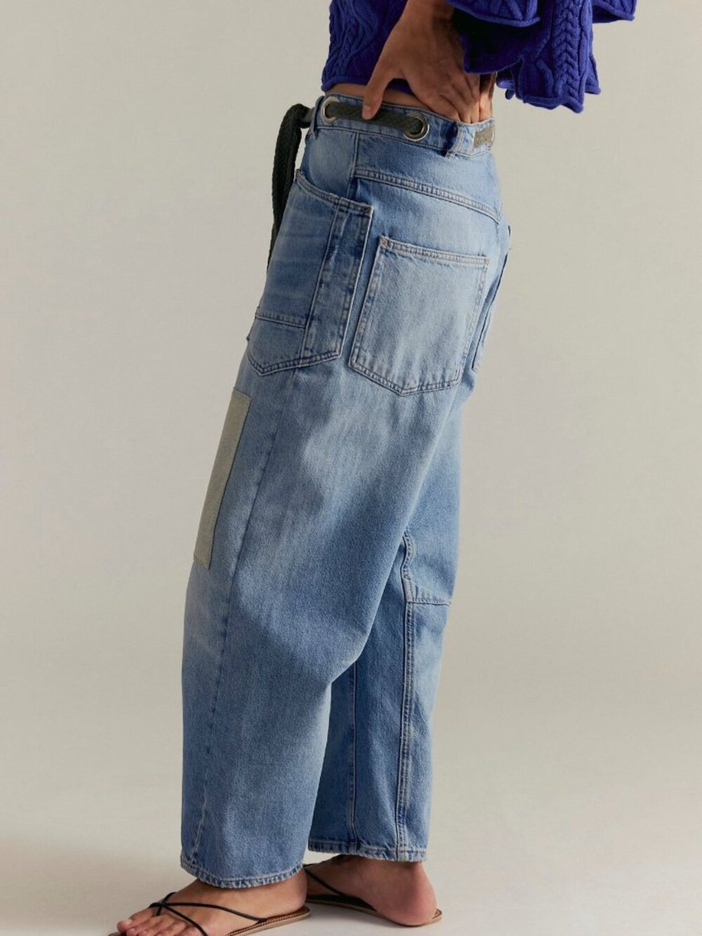 Free People We The Free Moxie Pull-On Barrel Jeans - Picture 2 of 10